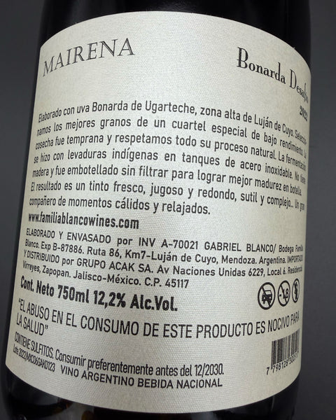 Vino Tinto Mairena Desafio Bonarda 2022