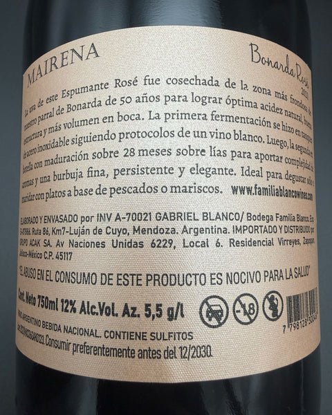 Vino Espumante Mairena Desafio Bonarda Rose 2021